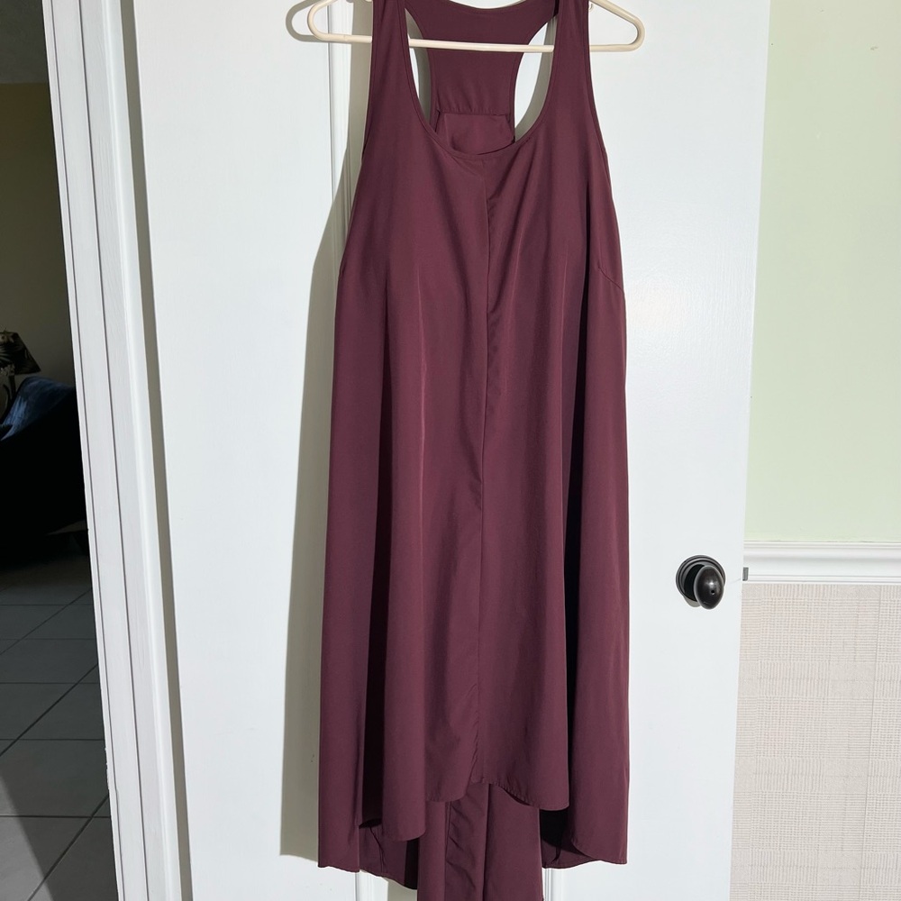 HALARA Sleeveless High Low Dress in Burgundy - Picture 8 of 8